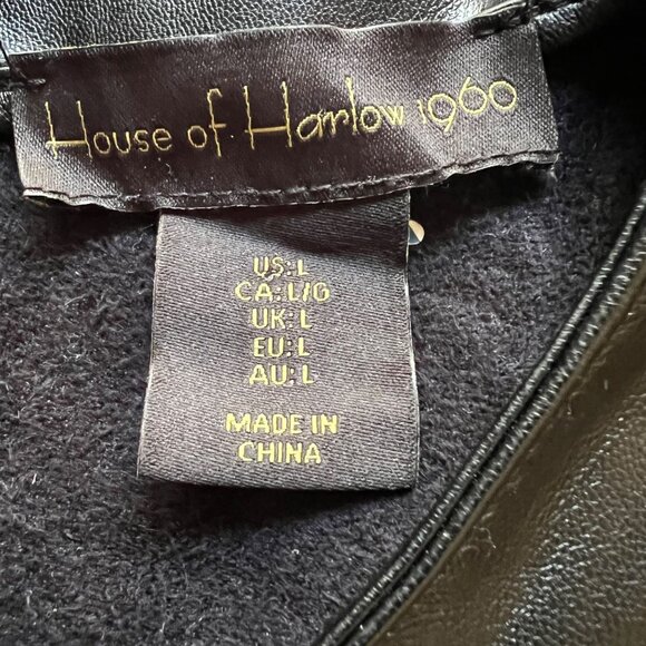House Of Harlow 1960 Size L Vamp Black Faux Leather Sleeveless Slit Midi Dress - Picture 4 of 16